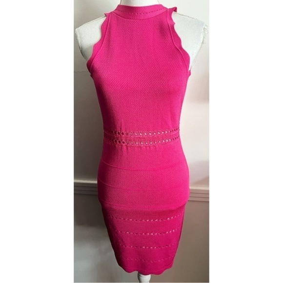 Bebe • NWT Pink Elissa Scalloped Dress - Picture 1 of 7